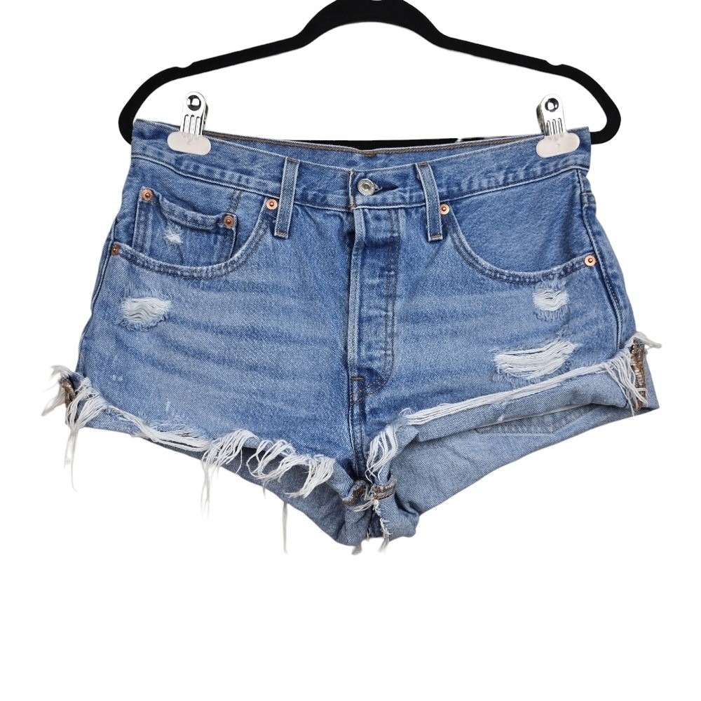 Levi's Womens 501 Original Fit High Rise Button Fly Denim Jean Shorts Size 30